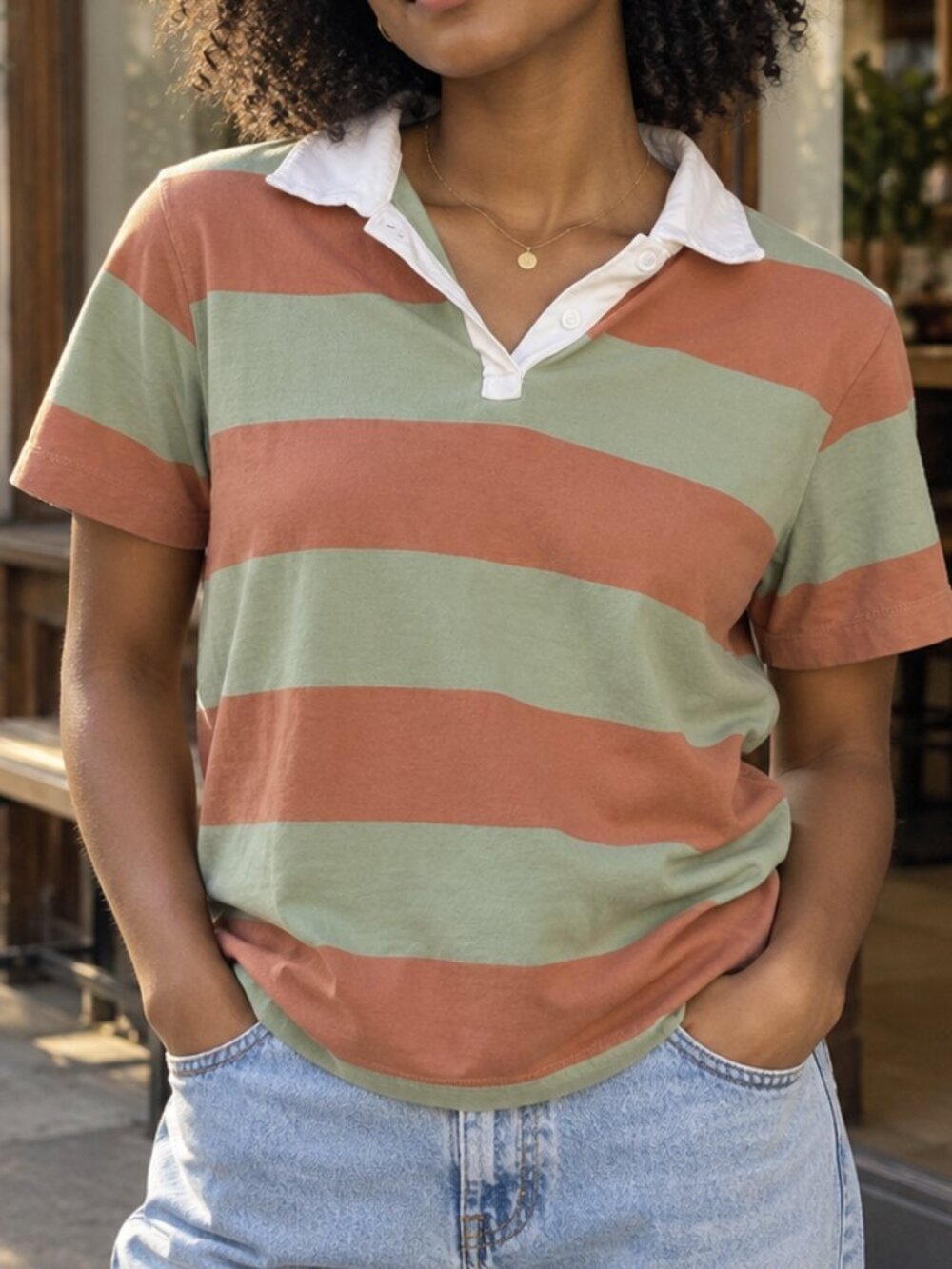 BDG Urban Outfitters Striped Rugby Polo Shirt Women’s XS